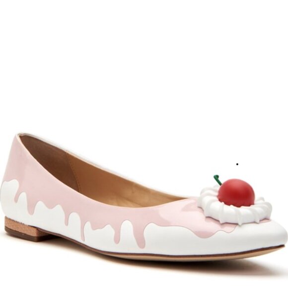 Katy Perry Collections Shoes - Katy Perry White Ice Cream Ballet Flat with Cherry | .5" Heel | Size 9